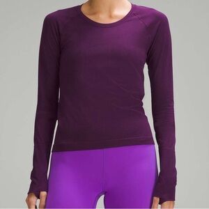 lululemon dramatic magenta swiftly tech long sleeve 2.0 waist length size 4 NWT